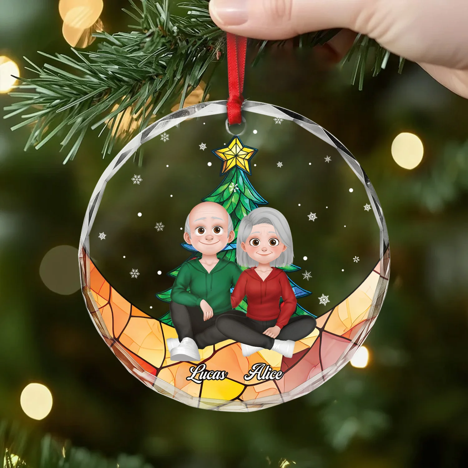 Ornement Noël En Verre Personnalisé Couple - Notre Noël Couple - Image 2