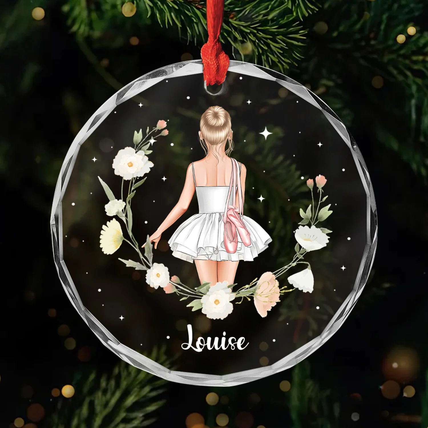 Ornement Noël En Verre Personnalisé Enfant - Une Ballerine
