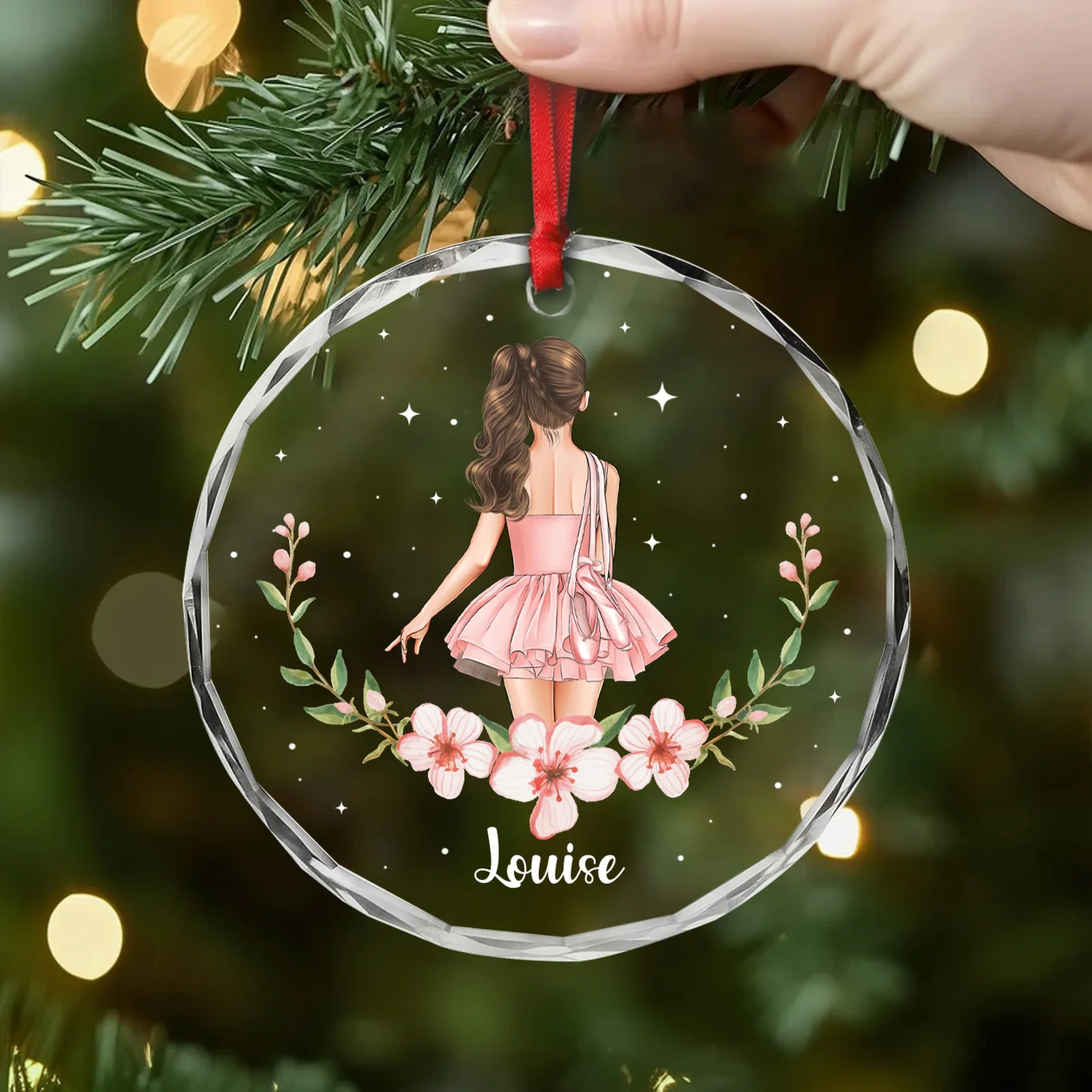 Ornement Noël En Verre Personnalisé Enfant - Une Ballerine - Image 2