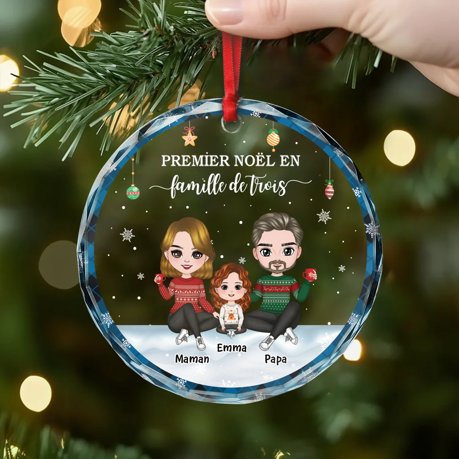 Ornement Noël En Verre Personnalisé - Ensemble Nous Formons Une Famille - Image 2