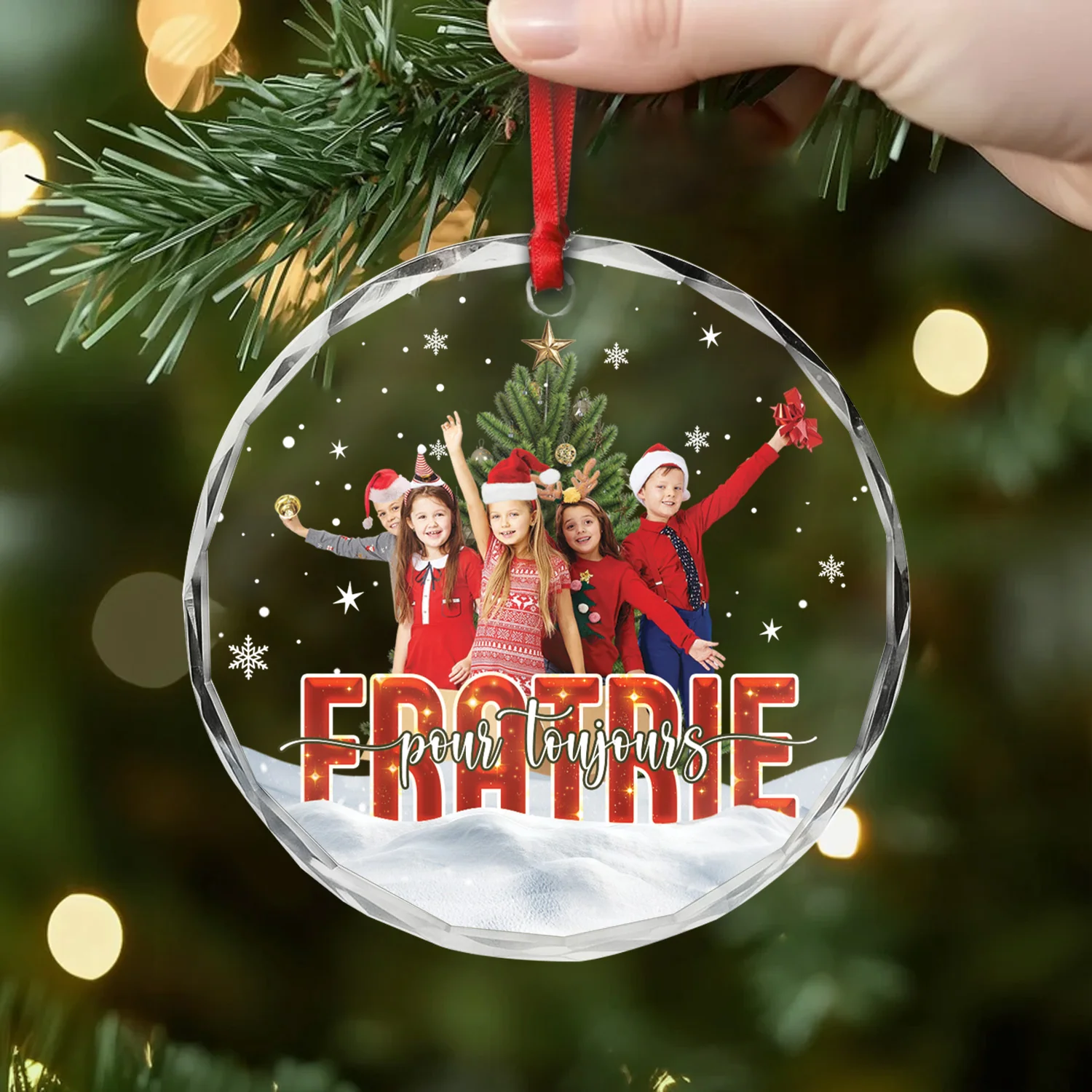 Ornement Noël En Verre Personnalisé Famille - Famille Pour Toujours - Image 2
