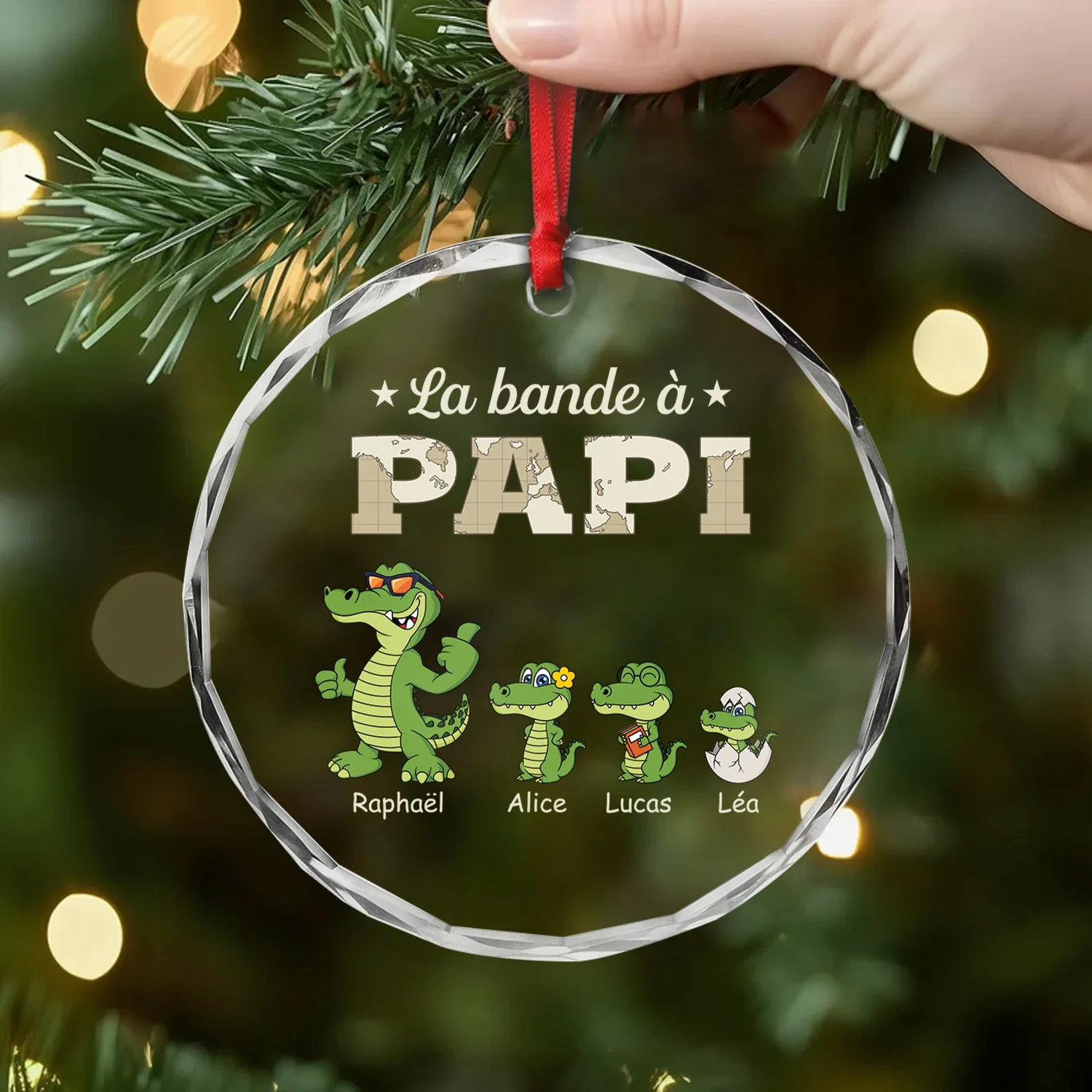 Ornement Noël En Verre Personnalisé - La Bande À Papa Crocodile - Image 2