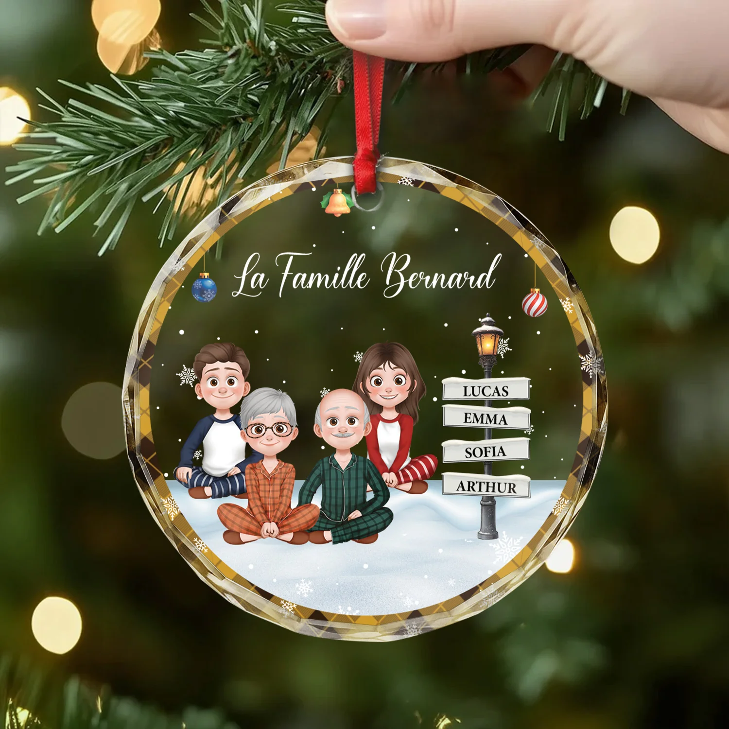 Ornement Noël En Verre Personnalisé - La Famille - Image 2