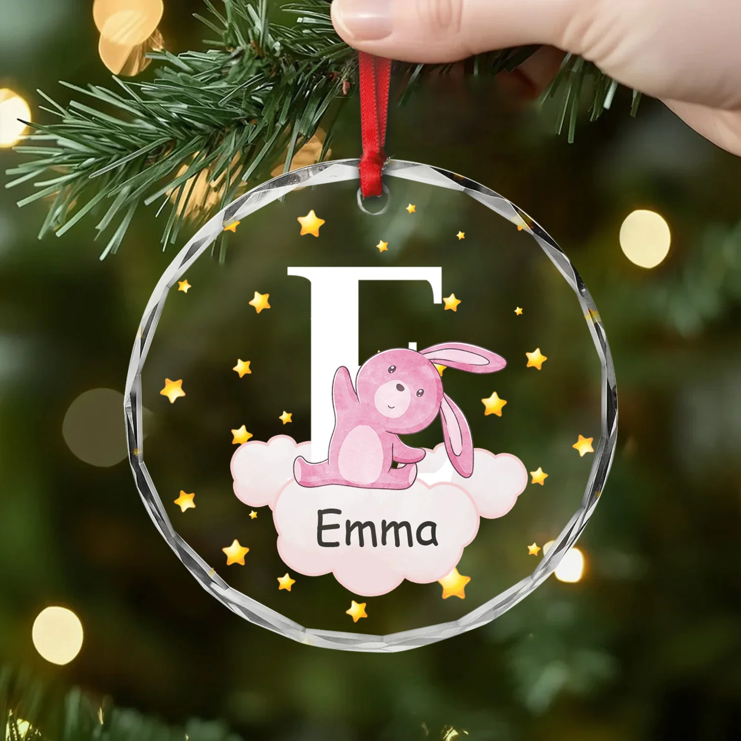 Ornement Noël En Verre Personnalisé Pour Enfant Et Animal - Sur Le Ciel - Image 2