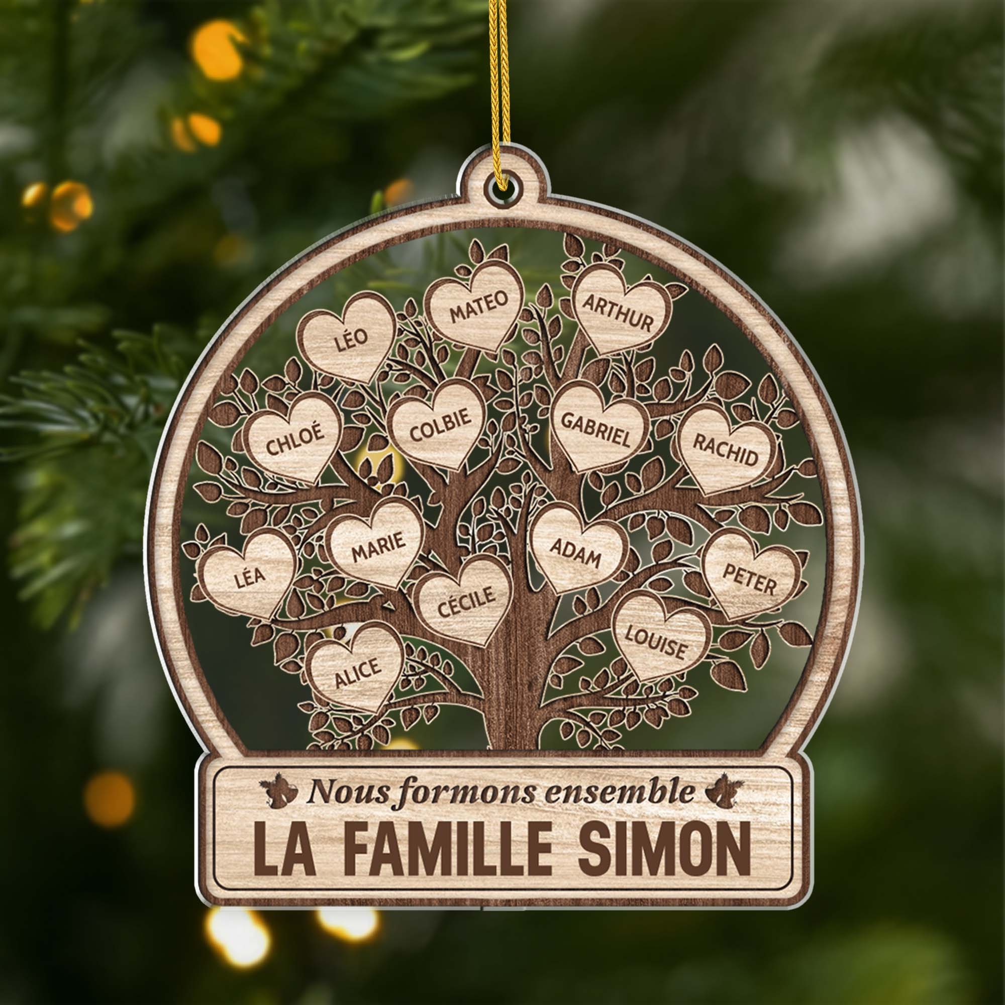 Ornement Nous Formons La Famille Simon Ensemble Personnalisé
