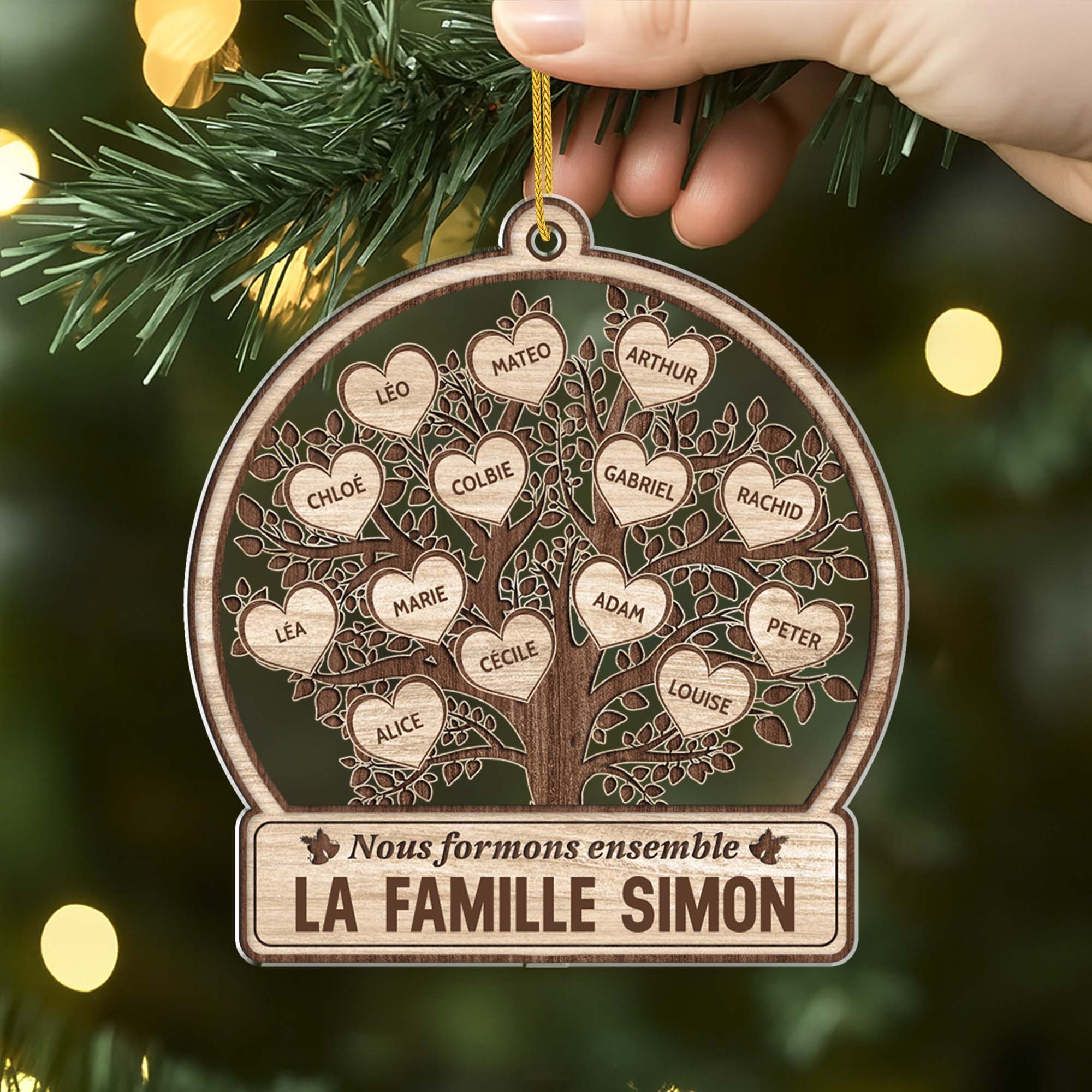 Ornement Nous Formons La Famille Simon Ensemble Personnalisé - Image 2
