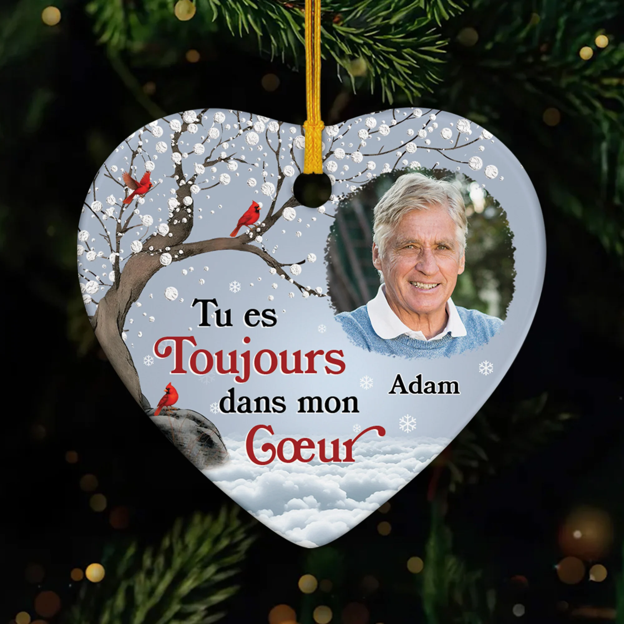Ornement Personnalisé Commémoratif Avec Photo - Tu Est Toujours Dans Mon Cœur