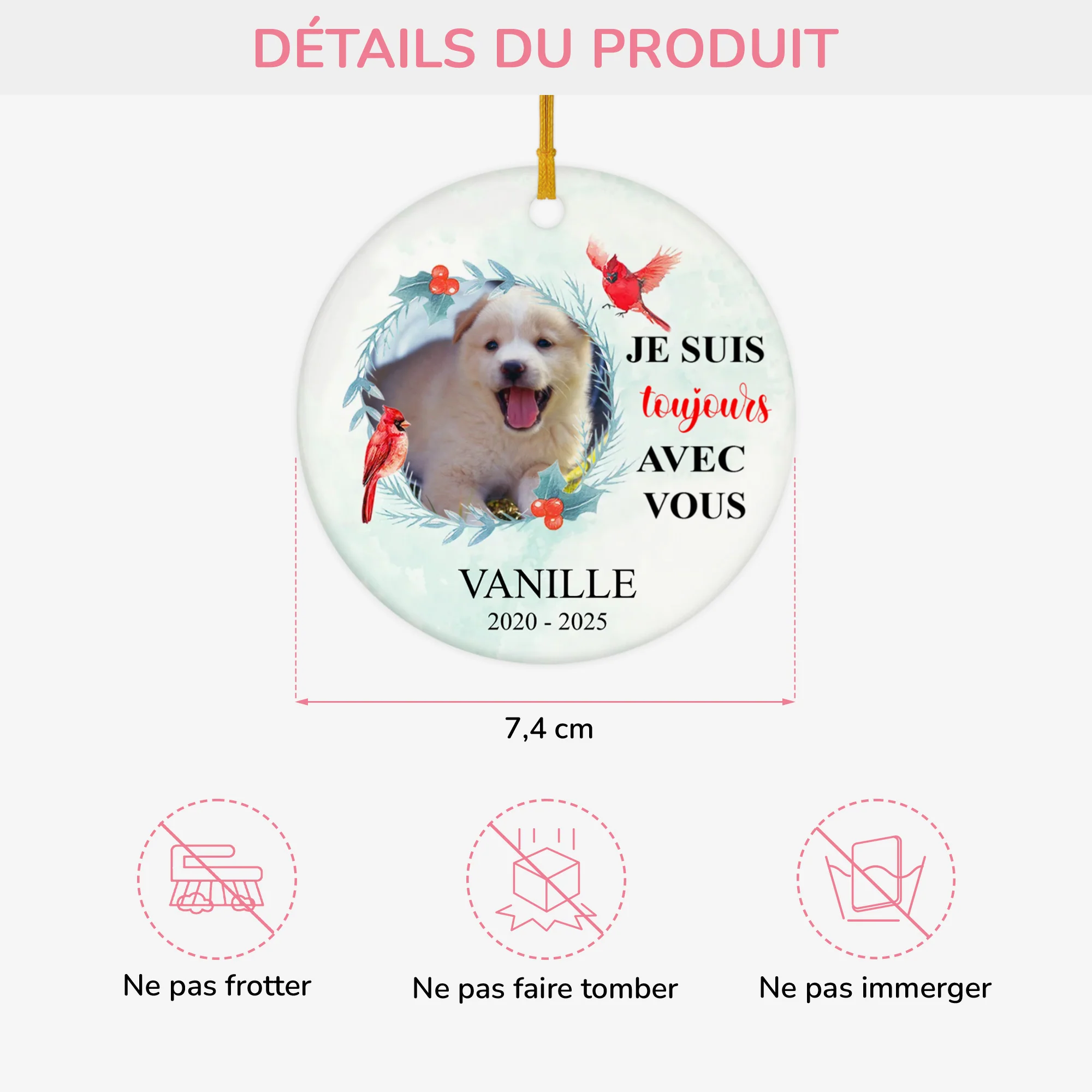Ornement Je Suis Toujours Avec Vous Amoureux des chiens Personnalisé - Image 3