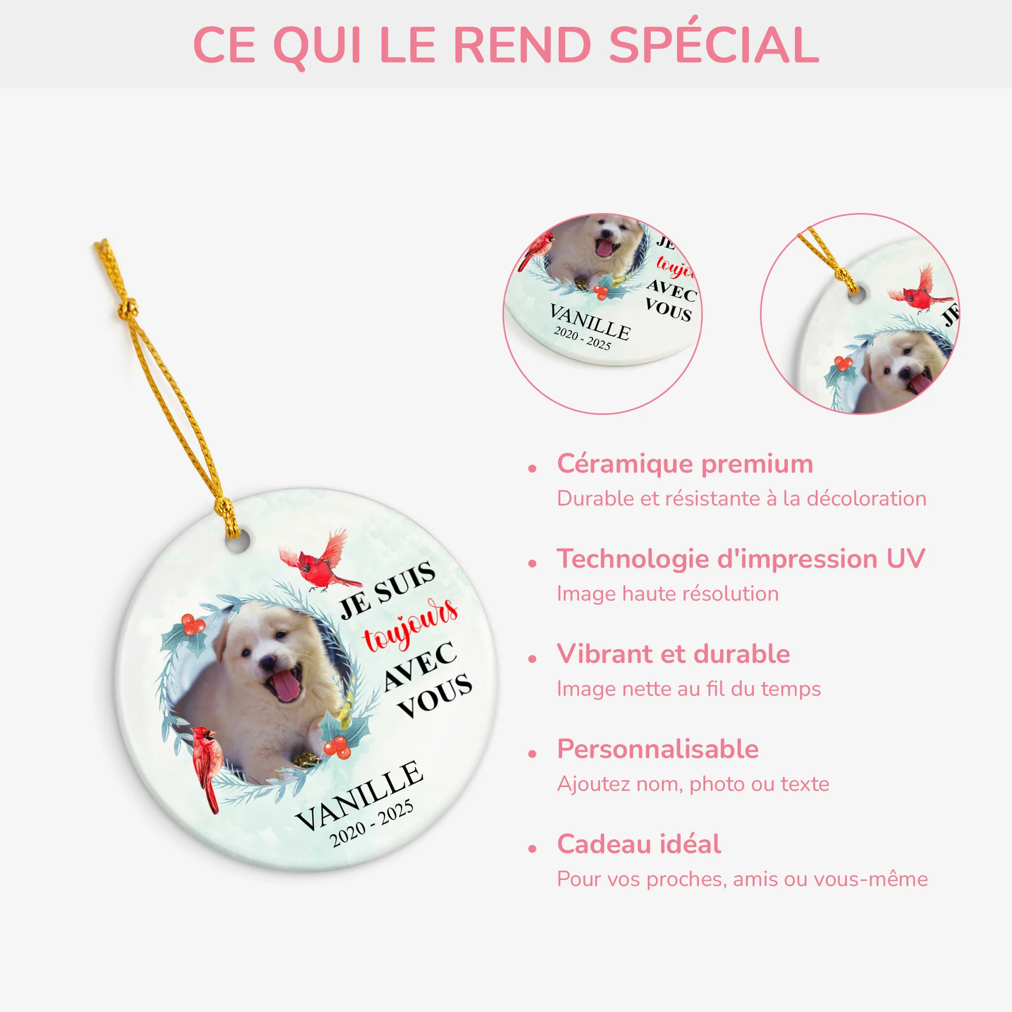 Ornement Je Suis Toujours Avec Vous Amoureux des chiens Personnalisé - Image 4