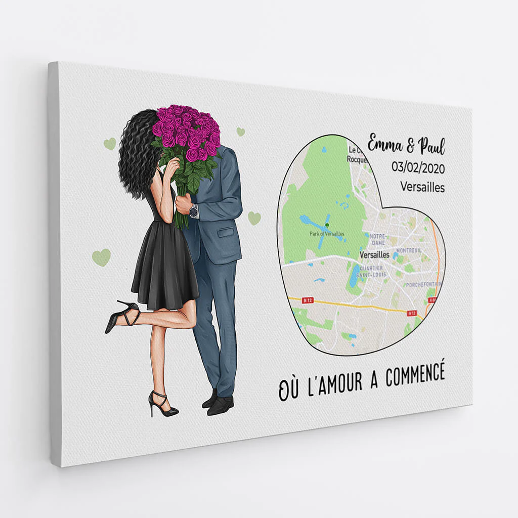 Où L'Amour A Commencé Avec Des Roses - Tableau Pour Couple Personnalisable - Image 2