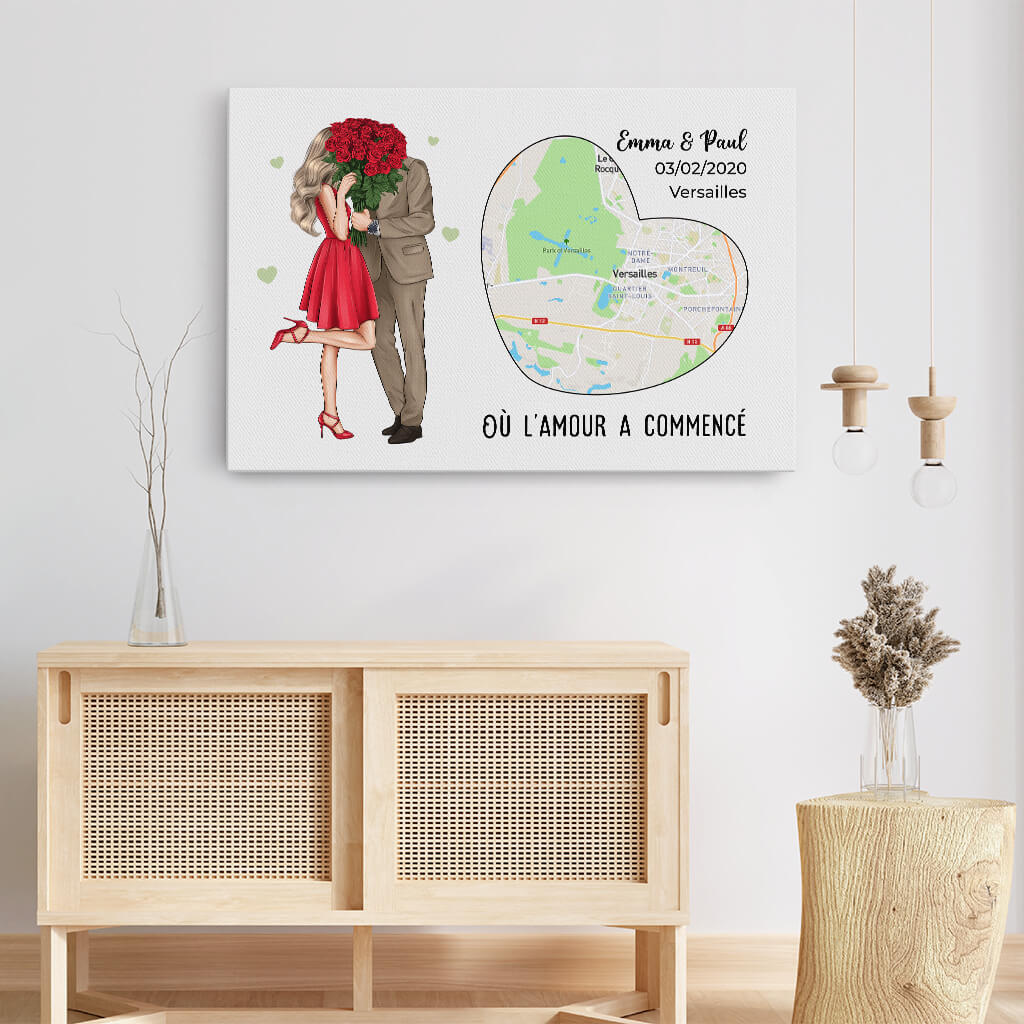 Où L'Amour A Commencé Avec Des Roses - Tableau Pour Couple Personnalisable - Image 3
