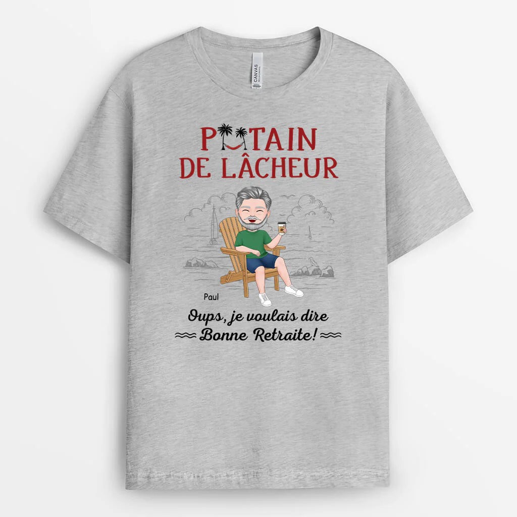 Tee shirt Personnalisé Rigolo Femme – Oups Je Voulais Dire Bonne Retraite - Image 2
