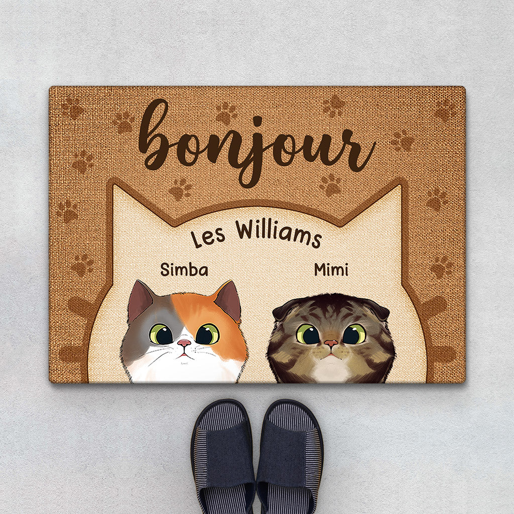 Paillasson Personnalisé Chat - Bonjour Le Chat