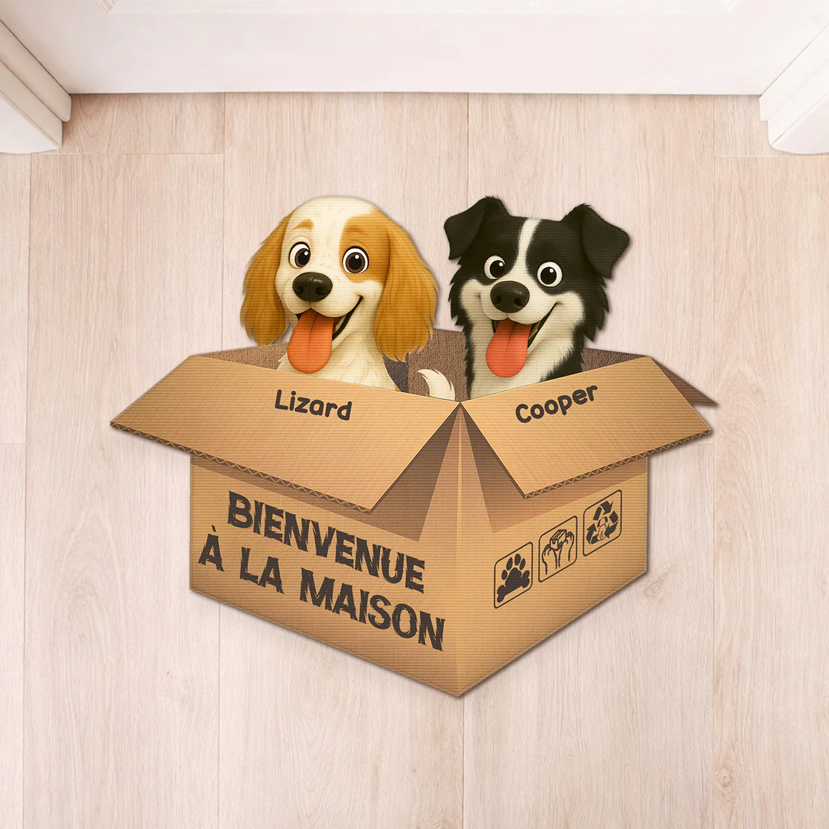 Paillasson Chien Personnalisé À Forme Découpée - Bienvenue À La Maison