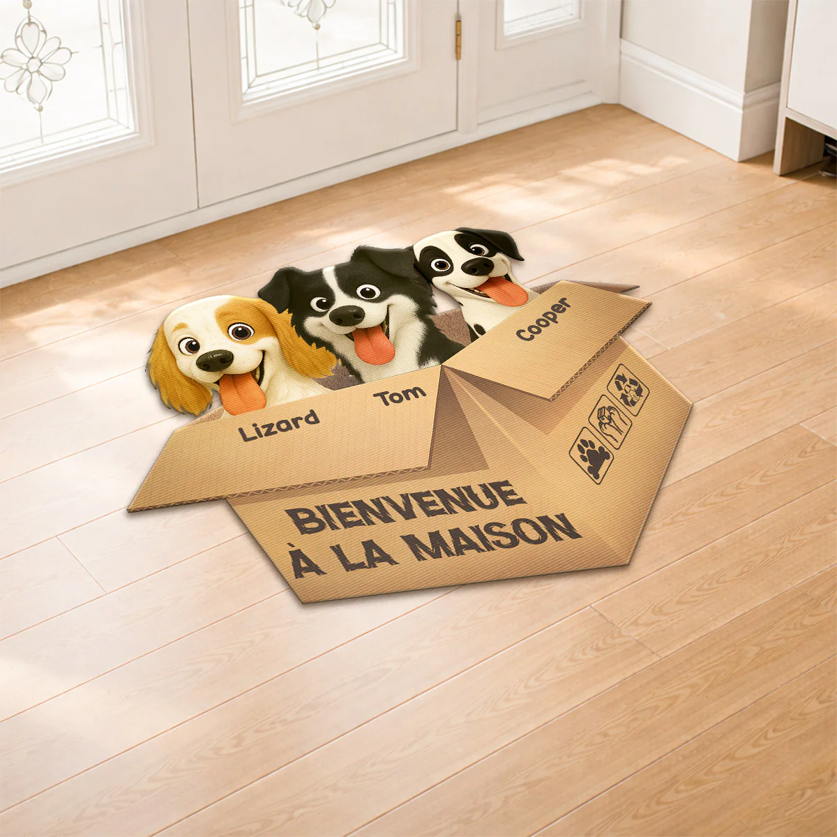 Paillasson Chien Personnalisé À Forme Découpée - Bienvenue À La Maison - Image 2