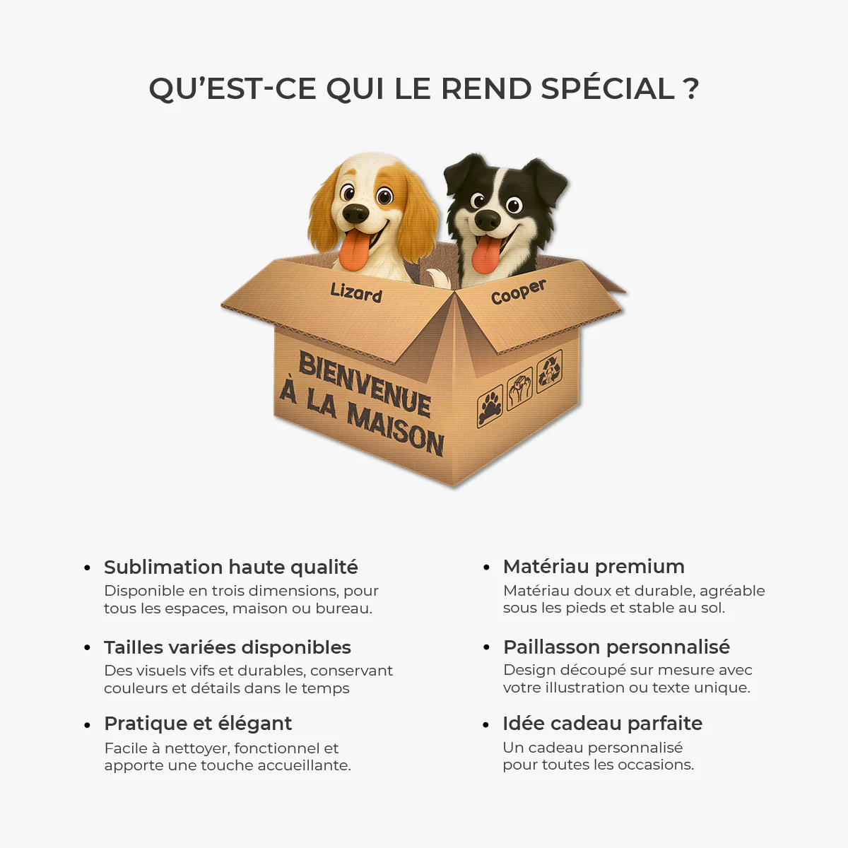 Paillasson Chien Personnalisé À Forme Découpée - Bienvenue À La Maison - Image 6