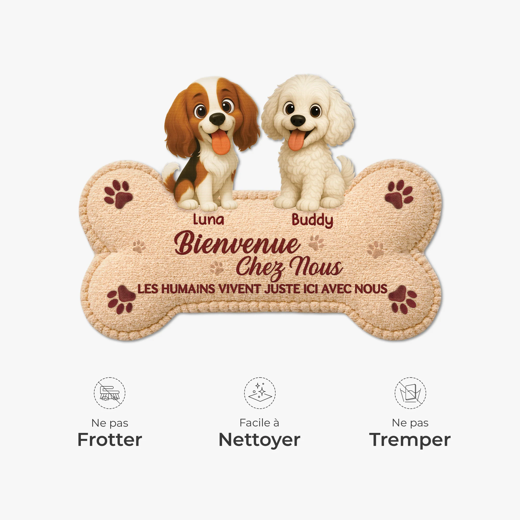 Paillasson Chien Personnalisé À Forme Découpée - Bienvenue Chez Moi - Image 5