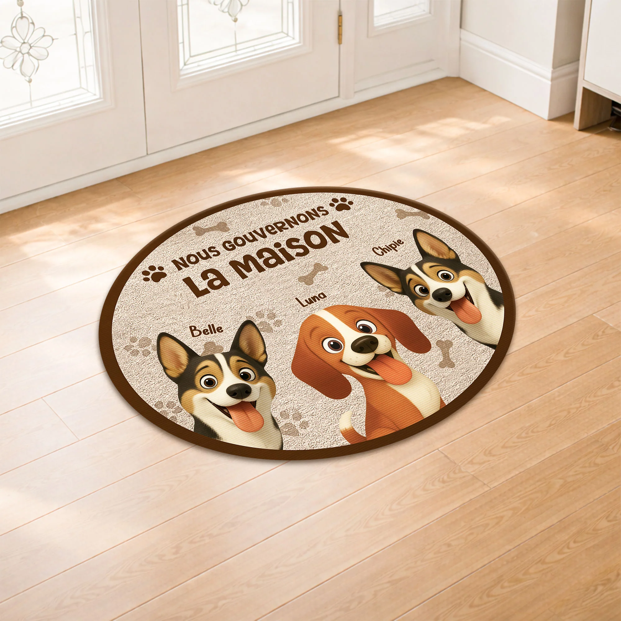 Paillasson Chien Personnalisé À Forme Originale - Nous Gouvernons La Maison - Image 2