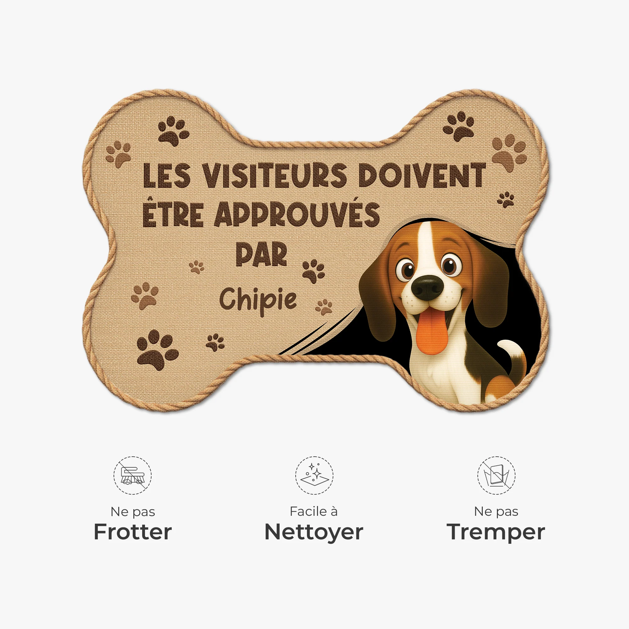 Paillasson Chien Personnalisé À Forme Originale - Visiteurs Approuvés Par Chiens - Image 5