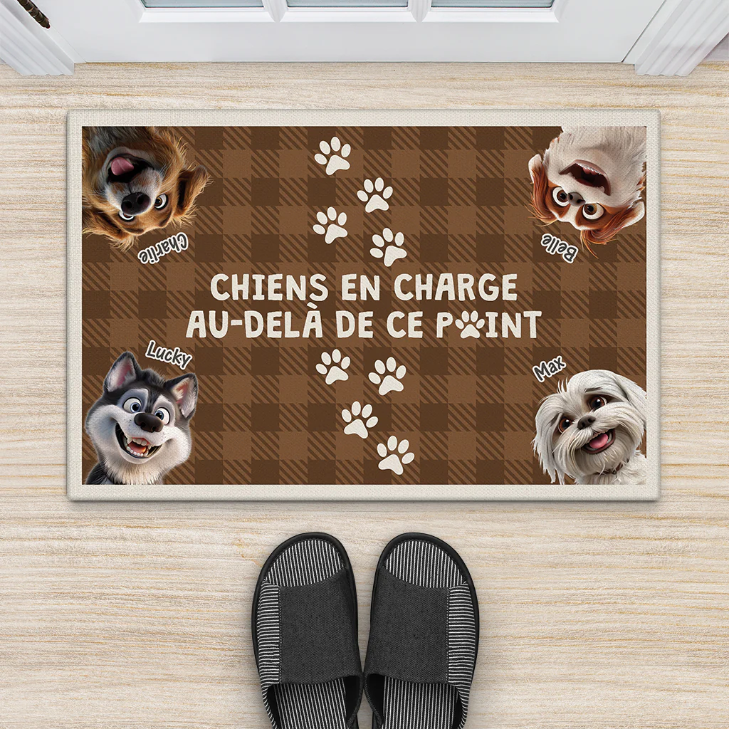 Paillasson chien personnalisé – Chien en charge ici ! - Image 2