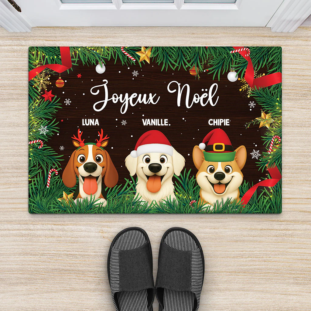 Paillasson Personnalisé Chien – Joyeux Noël - Image 2