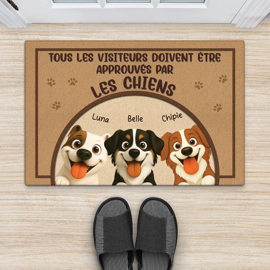 Paillasson Chien Personnalisé - Tous Les Visiteurs Doivent Être Approuvés - Image 2