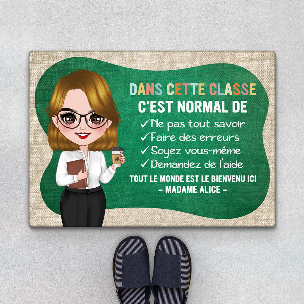 Paillasson Personnalisé - Dans Cette Classe C'est Normal