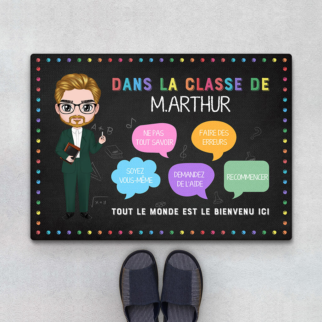 Paillasson Personnalisé - Cadeau Pour Professeur Personnalisé