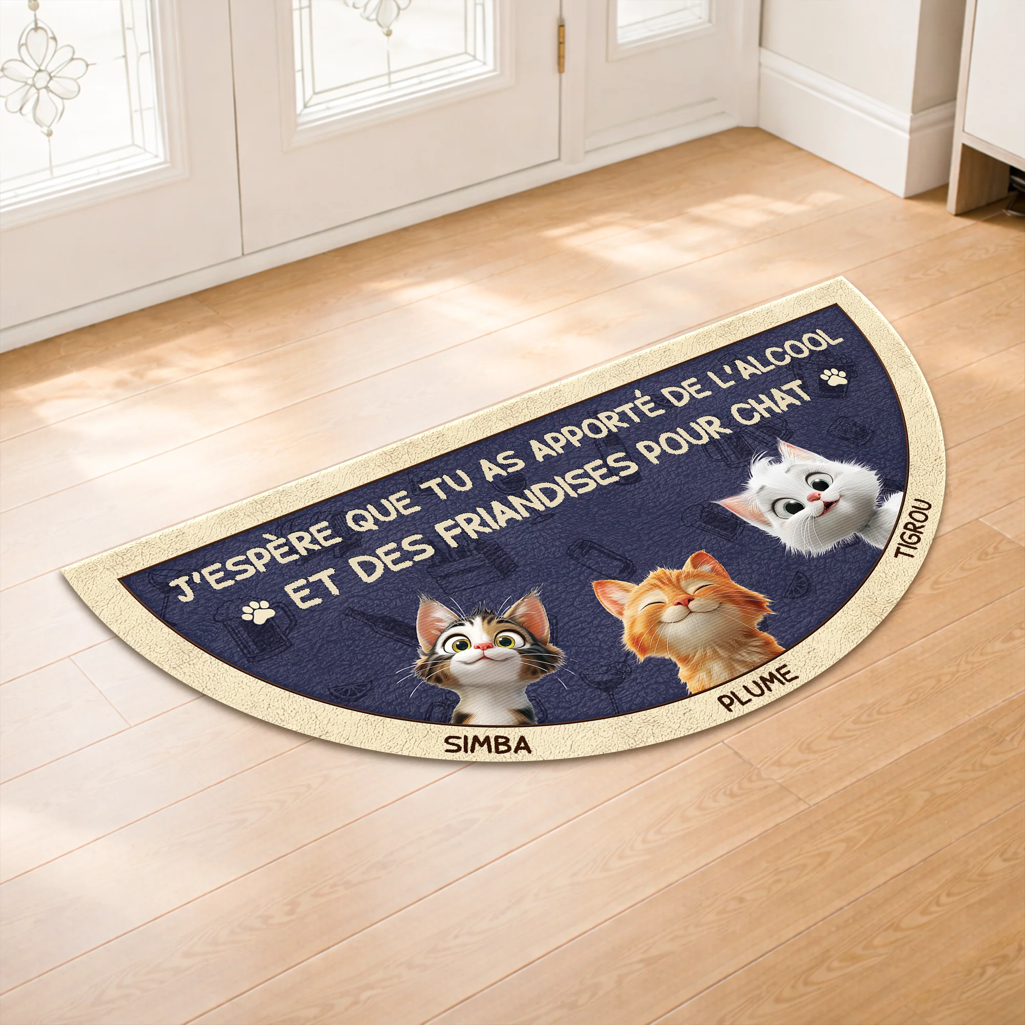 Paillasson Forme Originale Personnalisé Avec Chat - Alcool Et Des Friandises - Image 2