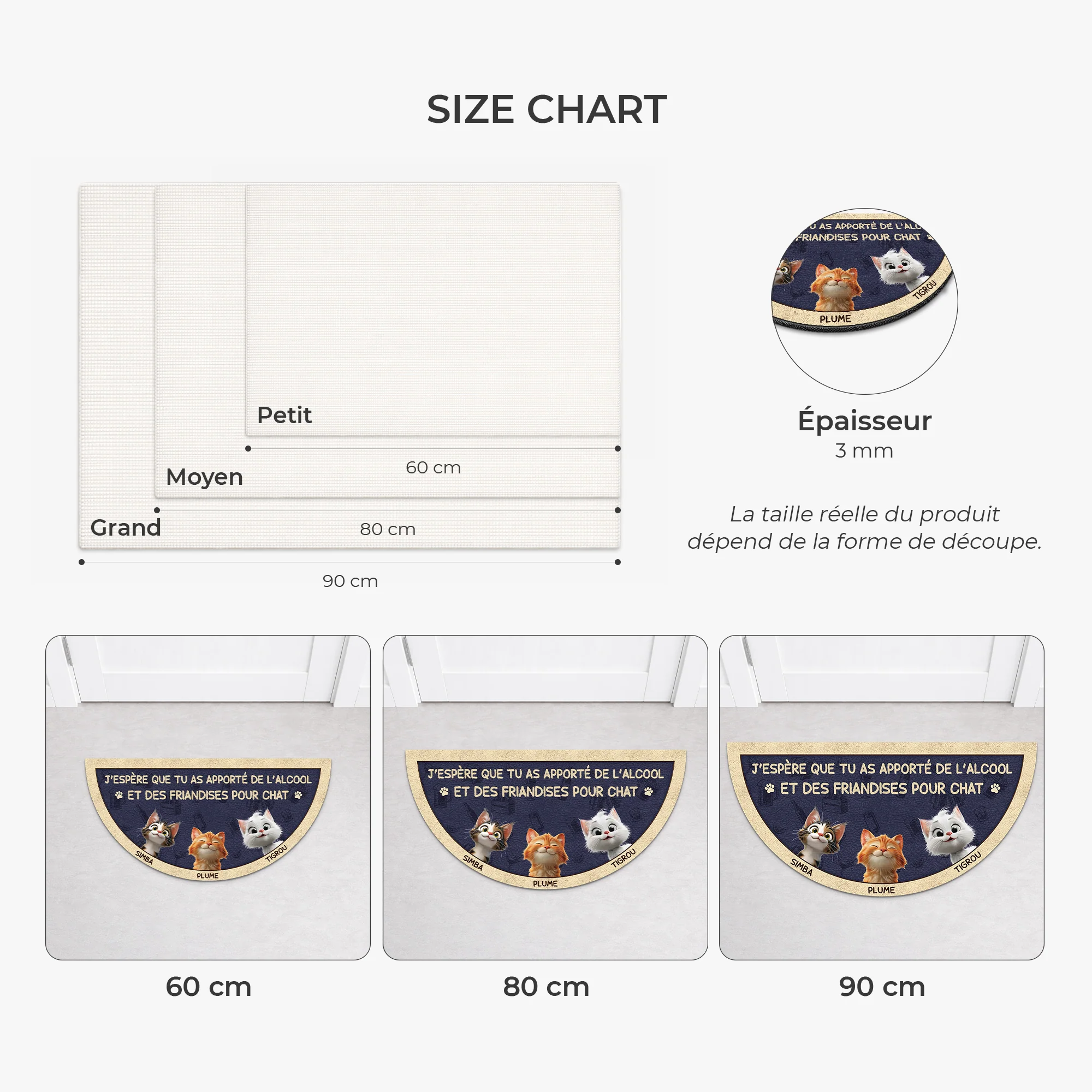 Paillasson Forme Originale Personnalisé Avec Chat - Alcool Et Des Friandises - Image 3