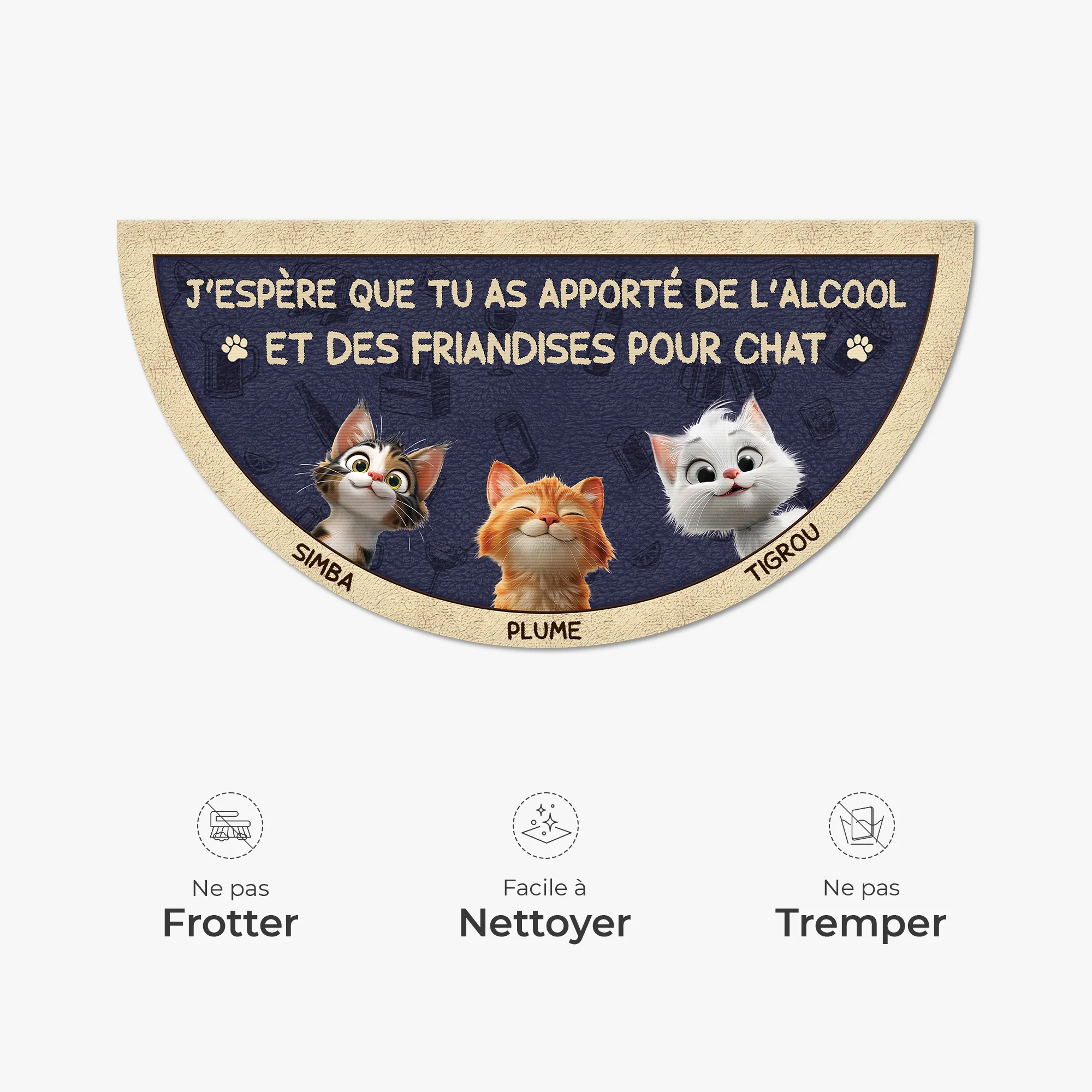 Paillasson Forme Originale Personnalisé Avec Chat - Alcool Et Des Friandises - Image 5