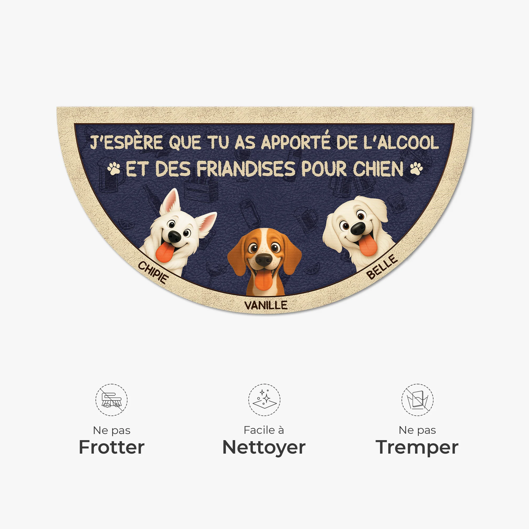 Paillasson Forme Originale Personnalisé Avec Chien - Alcool Et Des Friandises - Image 5