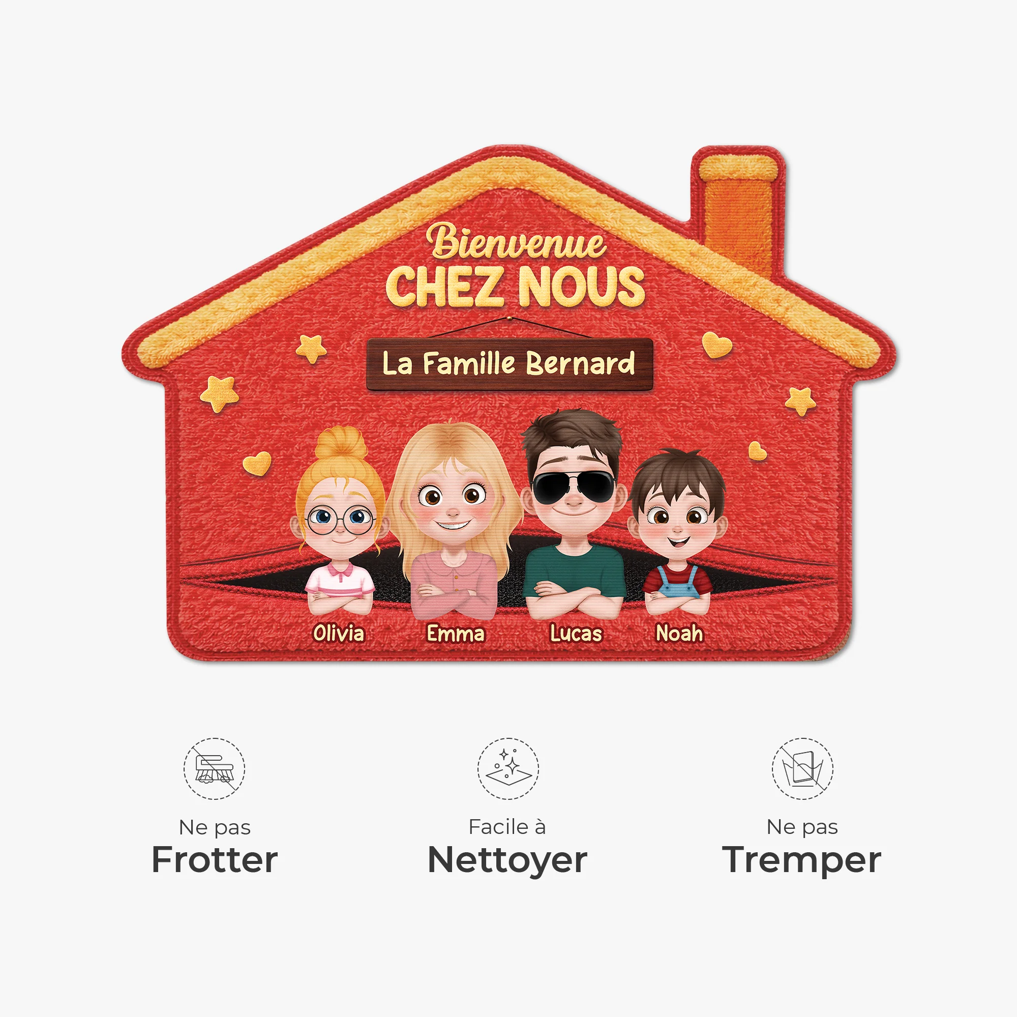 Paillasson Forme Originale Personnalisé - Bienvenue Cadeau Pour Papa Et Maman - Image 5