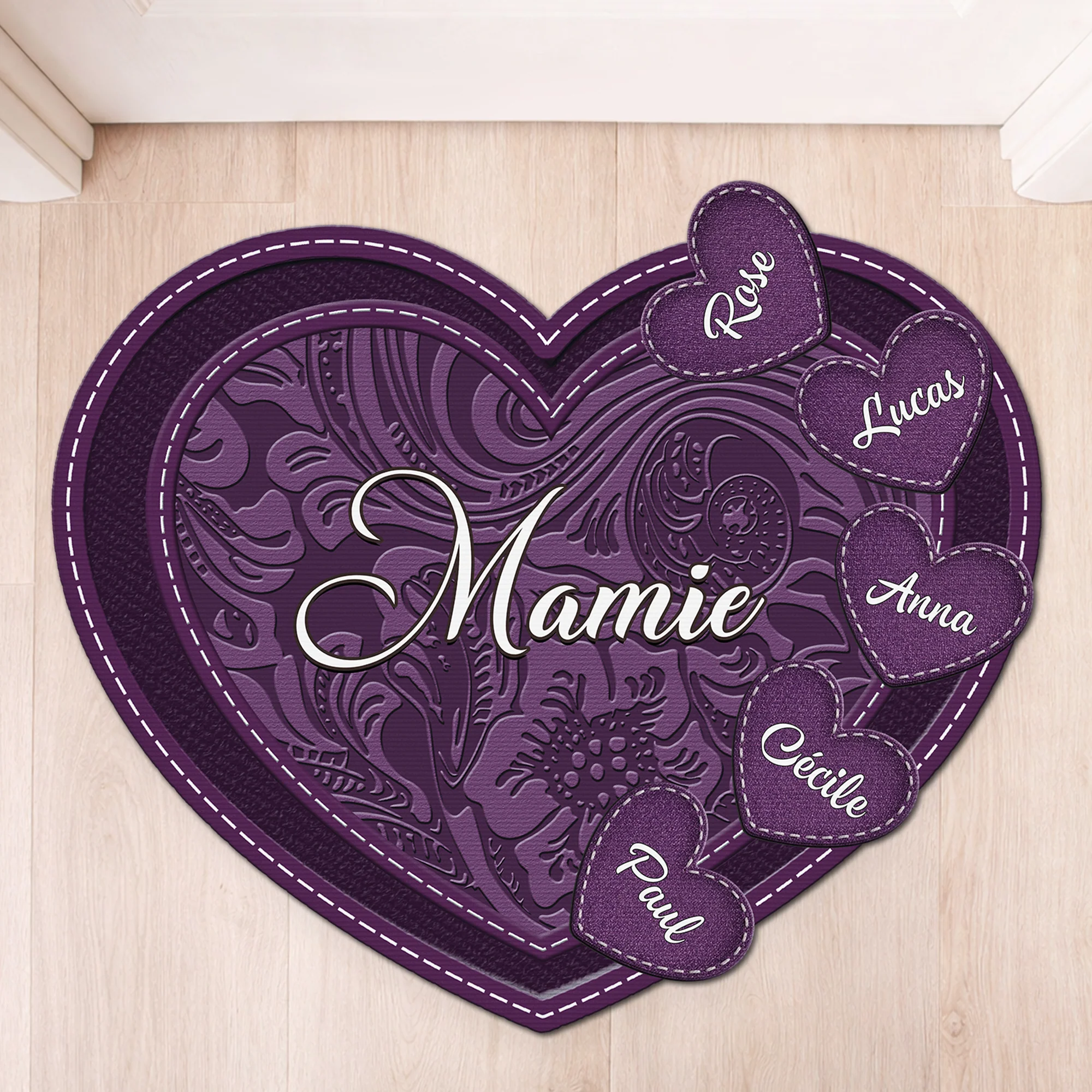 Paillasson Forme Originale Personnalisé - Cadeau Maman Mamie Avec Prénom