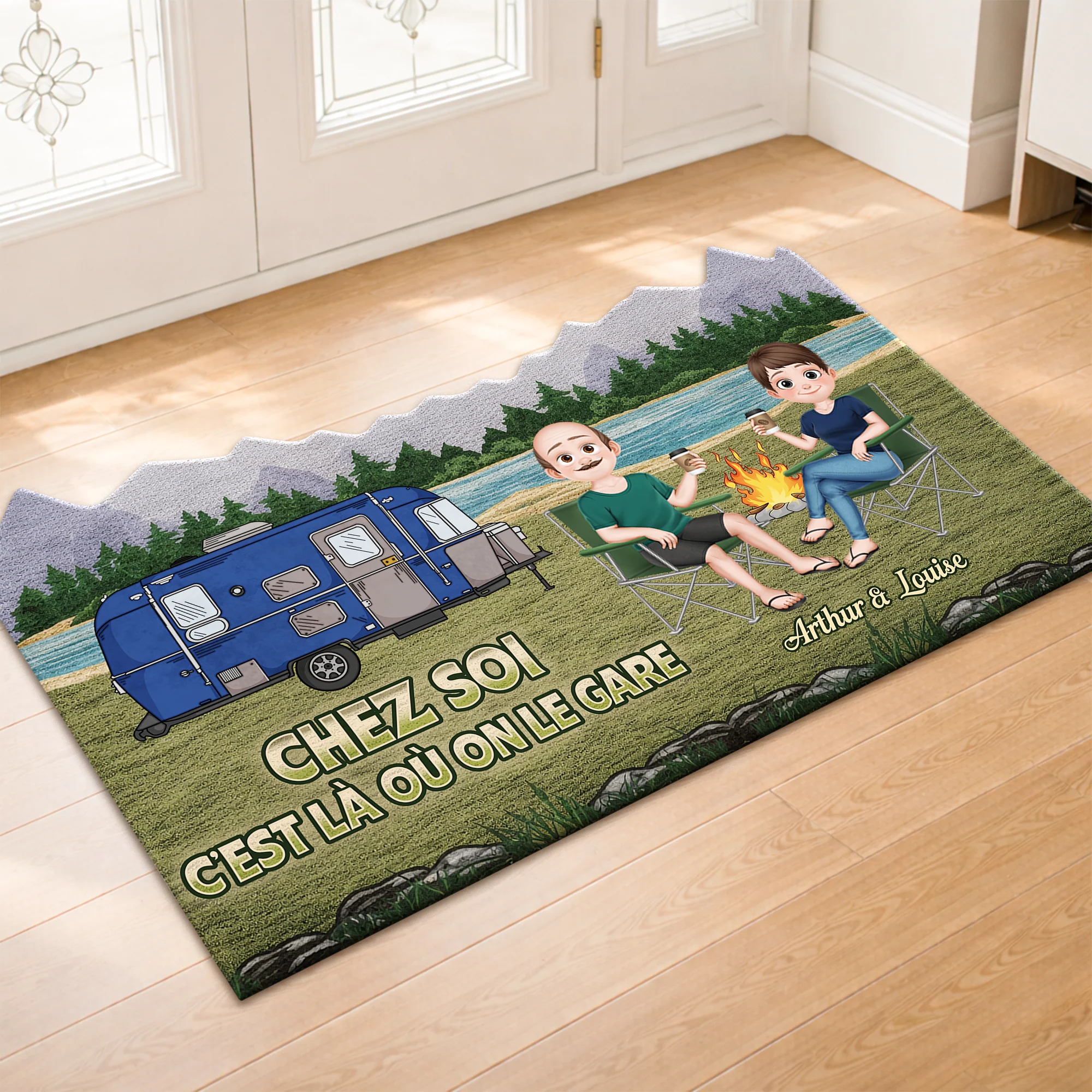 Paillasson Forme Originale Personnalisé - Chez Soi Cadeau Couple Camping - Image 2