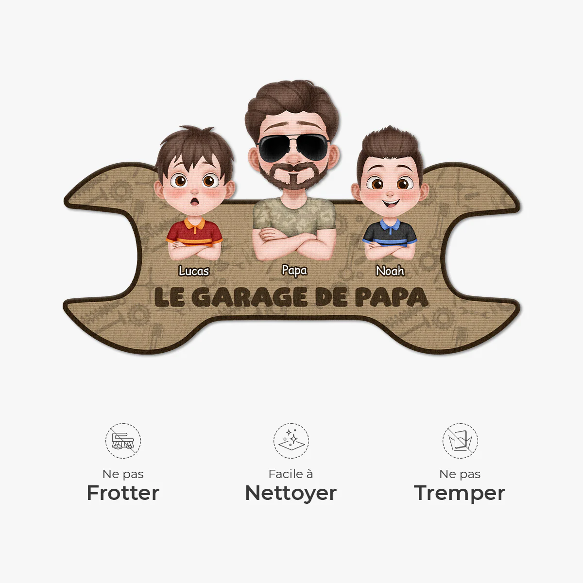 Paillasson À Personnaliser | Le Garage Papa Papy Forme Originale - Image 5