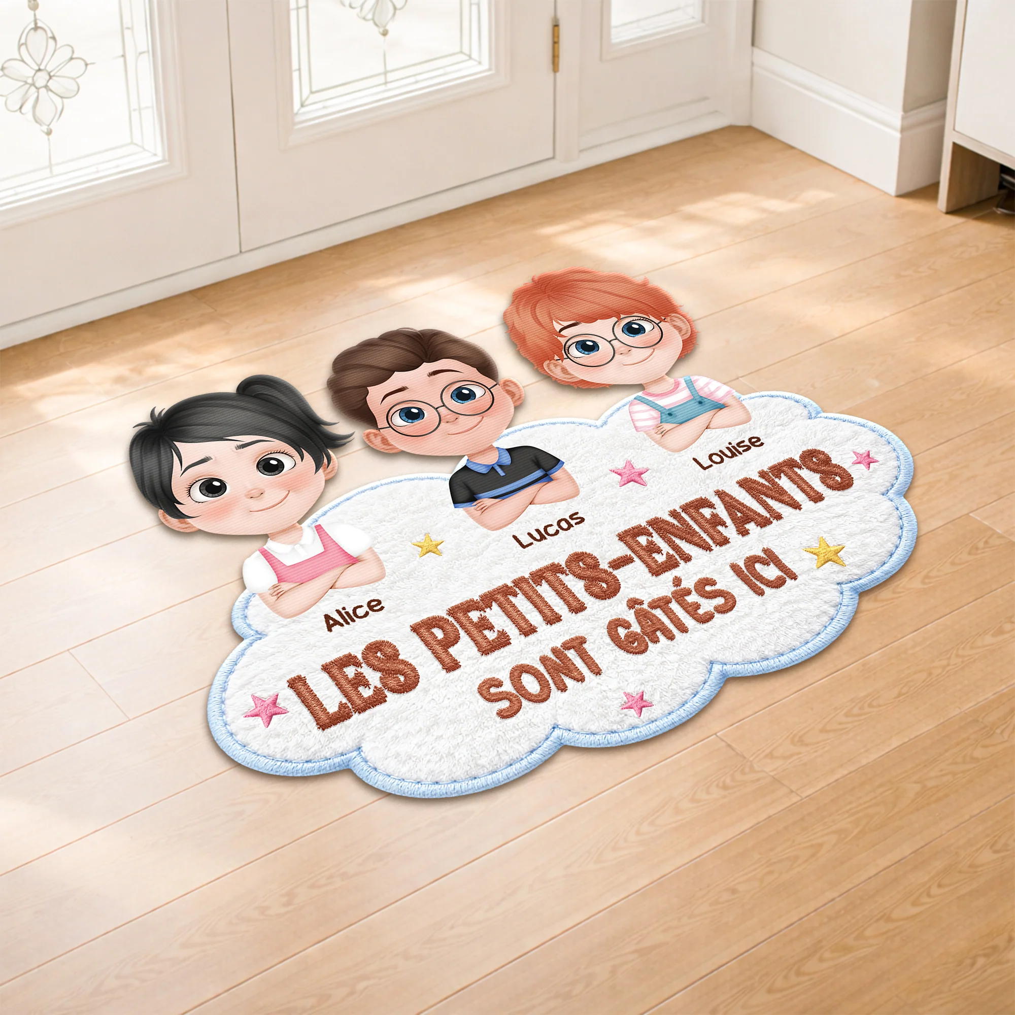 Paillasson Forme Originale Personnalisé Pour Mamie Papy - Petits-enfants Gâtés - Image 2