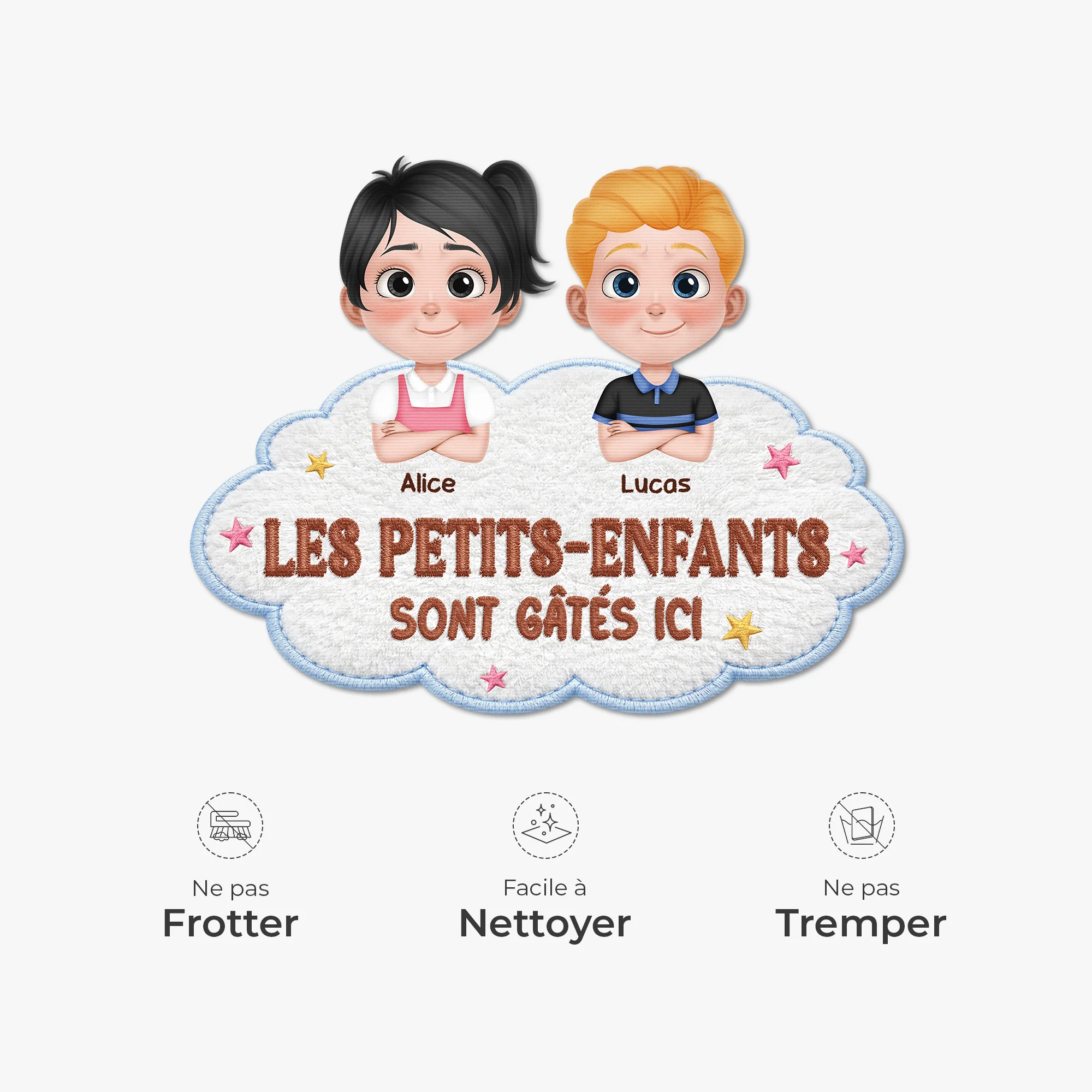 Paillasson Forme Originale Personnalisé Pour Mamie Papy - Petits-enfants Gâtés - Image 4