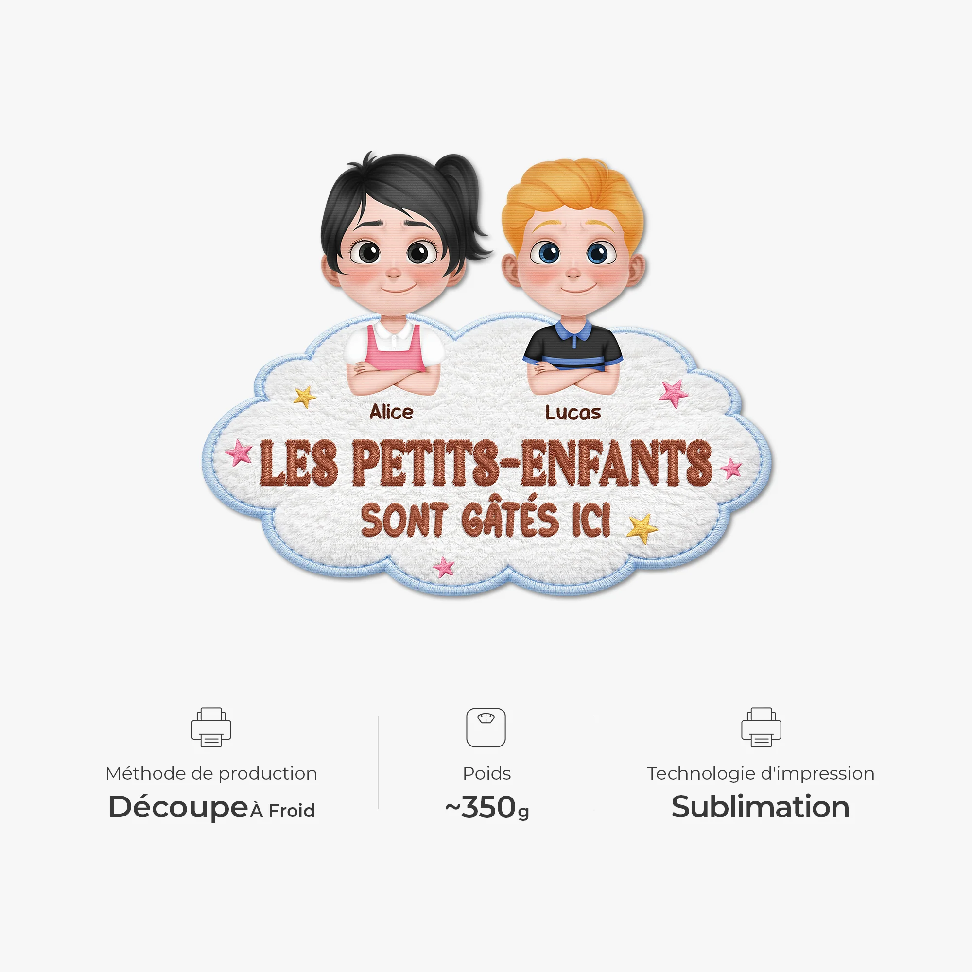Paillasson Forme Originale Personnalisé Pour Mamie Papy - Petits-enfants Gâtés - Image 5