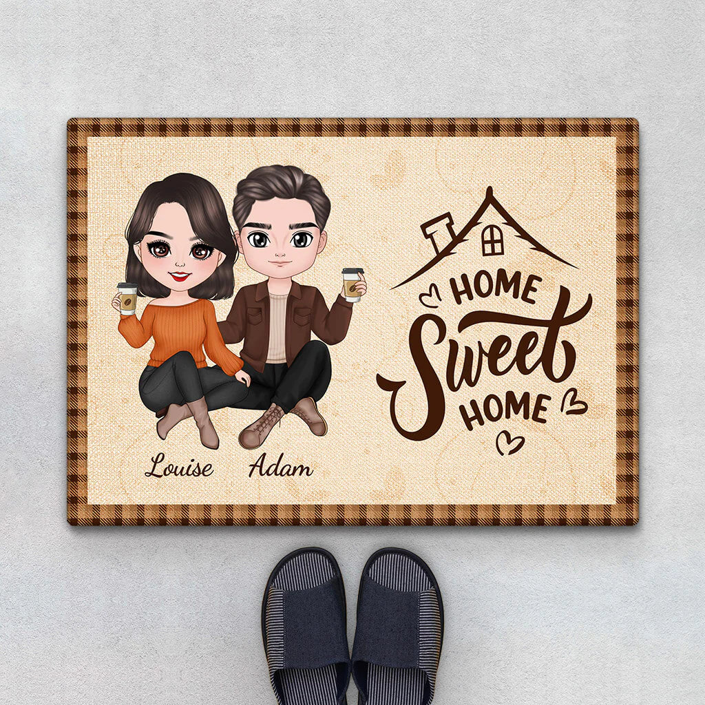 Paillasson personnalisé couple – Home Sweet Home automnal