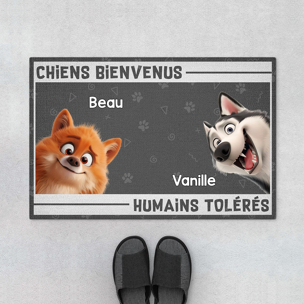 Tapis Chien Personnalisé – Chiens Bienvenus