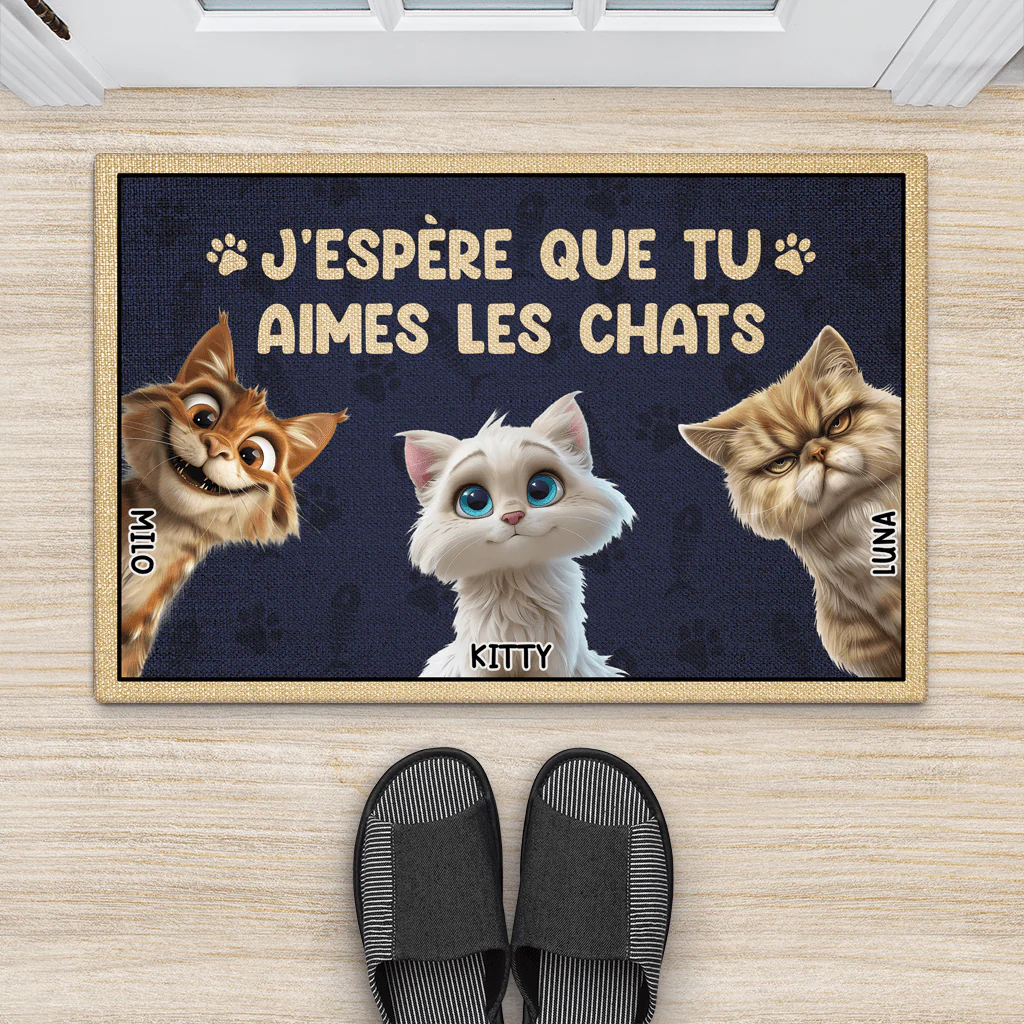 Paillasson Personnalisé Chat - Aimer Les Chats - Image 2