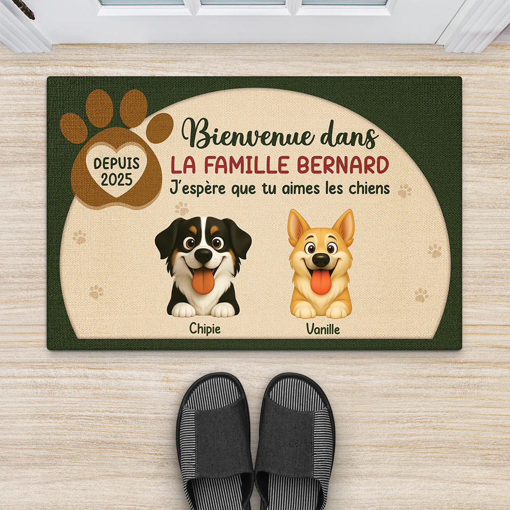 Paillasson Personnalisé Animaux Famille – Bienvenue dans Notre Famille - Image 2