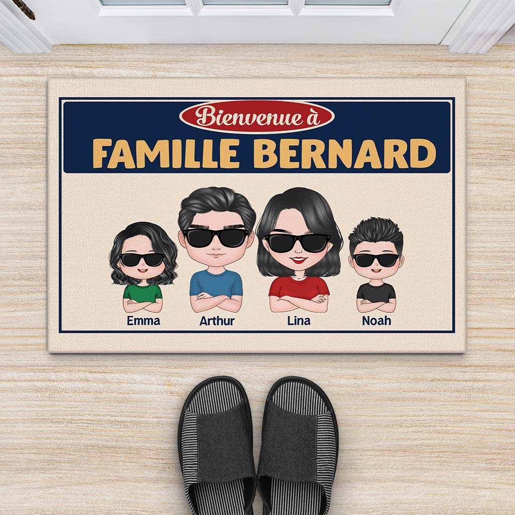 Paillasson personnalisé famille – Bienvenue à la famille (cool) - Image 2