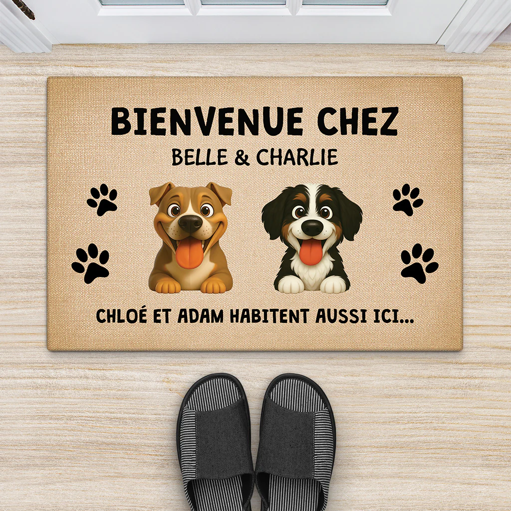 Paillasson Chien Personnalisé – Bienvenue Chez Les Chiens - Image 2