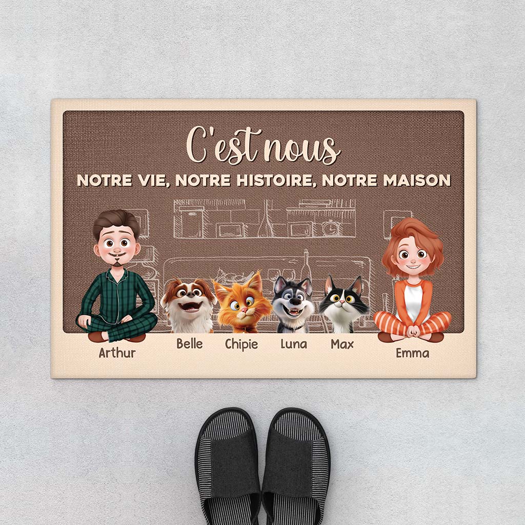 Tapis Personnalisé Famille Animaux | C'est Nous Design Animé 3D