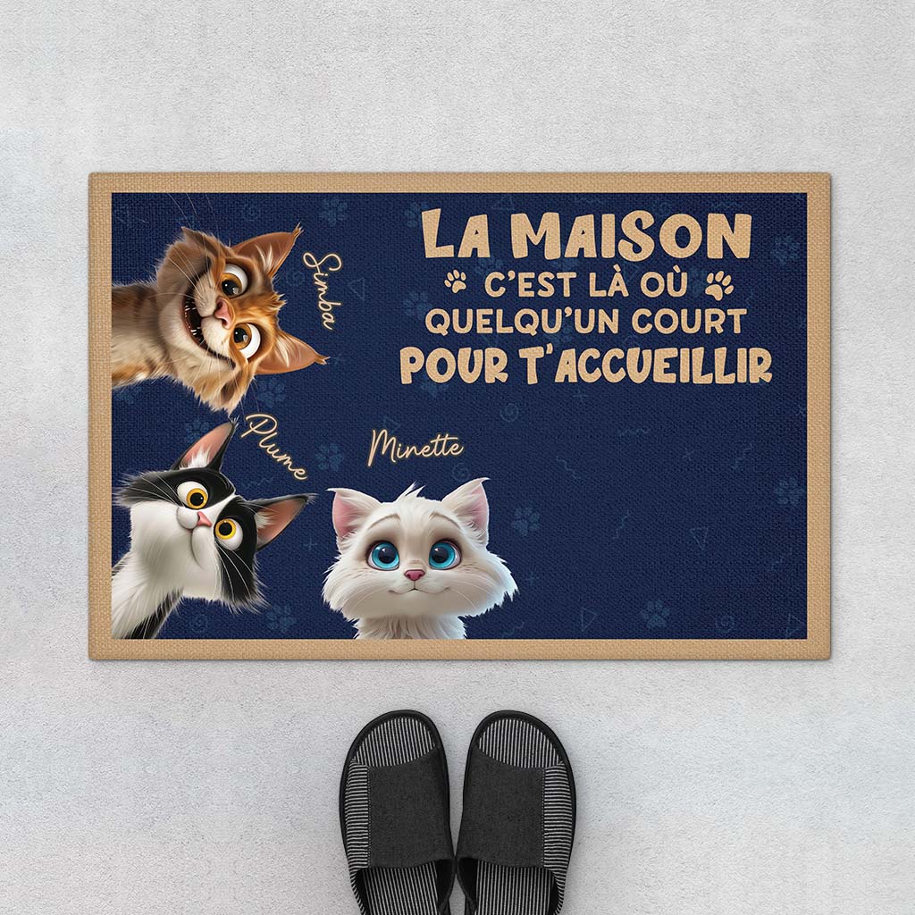 Tapis Personnalisé Chat – Court Pour T’Accueillir
