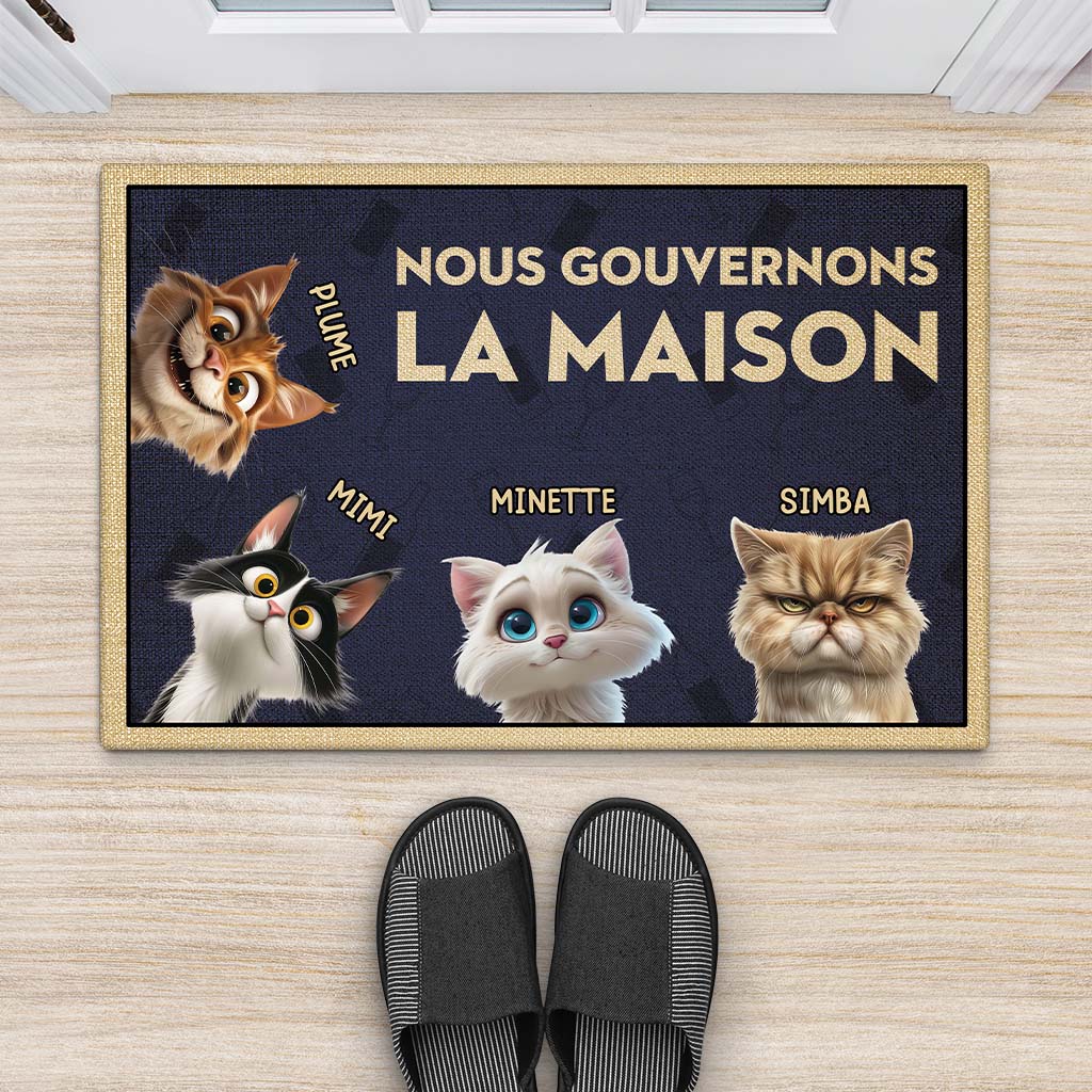 Paillasson Personnalisé Chat – Les chats gouvernent ici - Image 2
