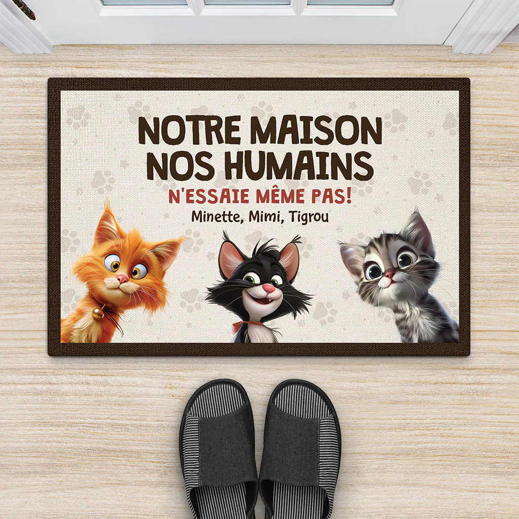 Paillasson chat personnalisé – N’essaie même pas ! - Image 2