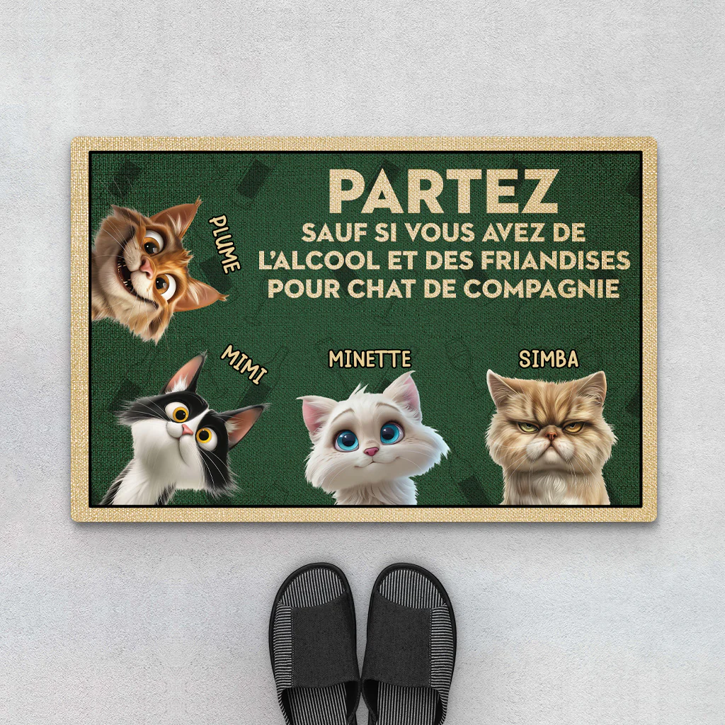 Paillasson Personnalisé Chat - Partez Sauf Si